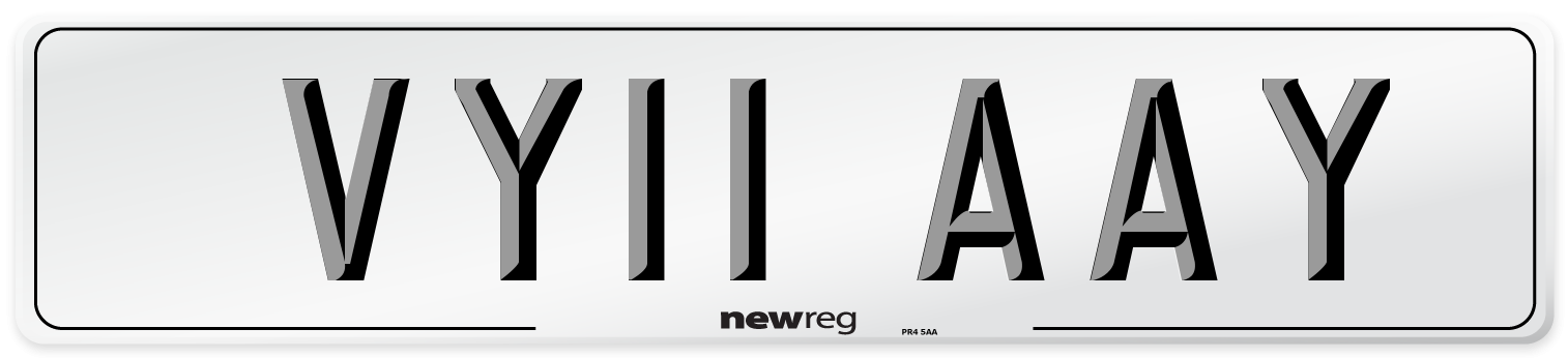 VY11 AAY Number Plate from New Reg